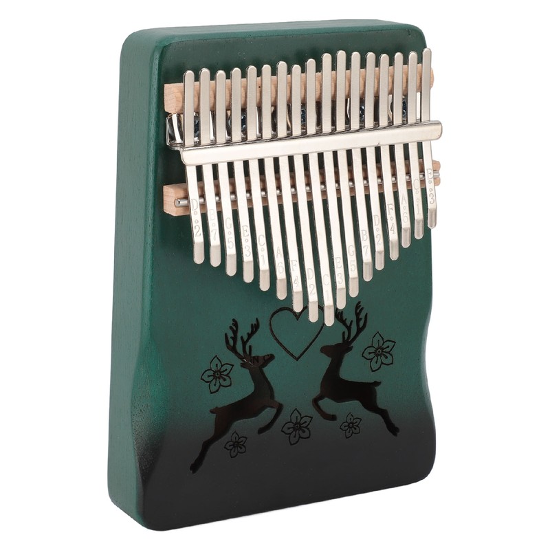 Finger Thumb Piano 17 Keys Exquisite Engraved Pattern Wood Kalimba