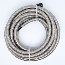 TT Racing -6 AN6 PTFE Black Swivel Fittings & Stainless Steel Fuel Line Hose Kit E85 12ft PTFEAN6_KIT_XIAO_BK