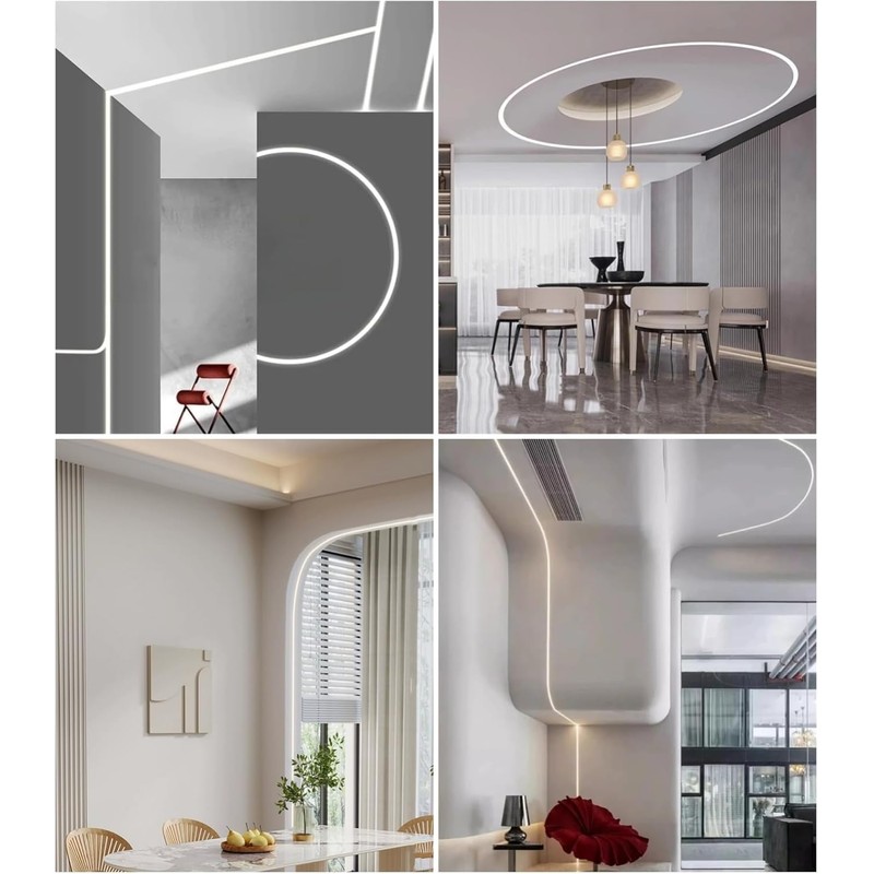 KSDLMPA 10 Pack 3.3Ft/1M Plaster-in Bendable Aluminum Profile LED Light