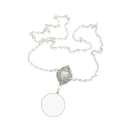 HHH Designs Antique Victorian Monocle Necklace | Classic Silver Magnifying Glass Pendant for Reading and Costume | Vintage-Inspired Jewelry for Men and Women | USA Made | 36" Chain