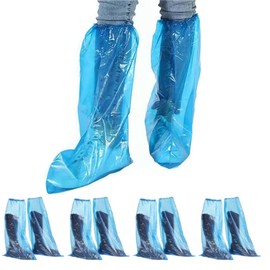 10PCS (5 Pairs) Shoe Covers, Outdoor Rafting Waterproof Shoe Covers, High Rain Riding Non-Slip Thick Rain Shoe Covers, Indoor and Outdoor Waterproof Shoe Covers (Blue)