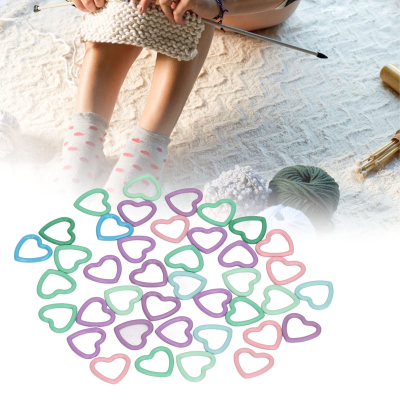 Knitting Stitch Markers Heart Shape Safety Pin Stitch Markers Metal