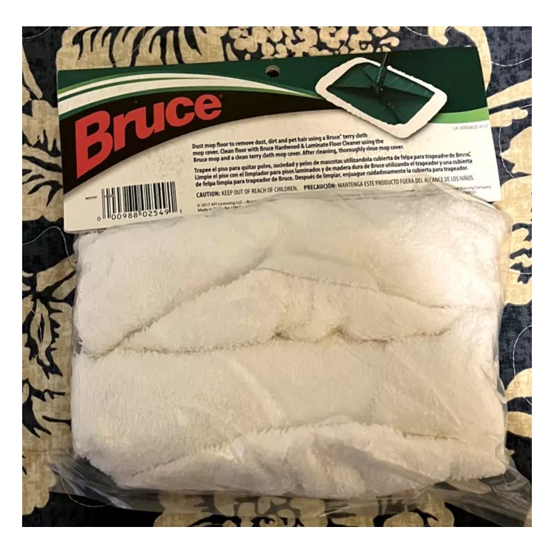 Bruce 2 Reusable Replacement Terry Cloth Mop Covers for Mop