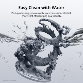 ANYCUBIC Upgraded Water Washable 3D Printer Resin 2.0, 405nm High Precision 3D Resin, Low Shrinkage Photopolymer Resin for 4K/8K/12K Capable LCD DLP Resin 3D Printer Printing (Grey, 1000g)