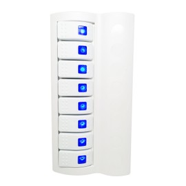 Marine Boat White Switch Panel 8 Gang Blue LED Indicator Rocker Circuit Breaker
