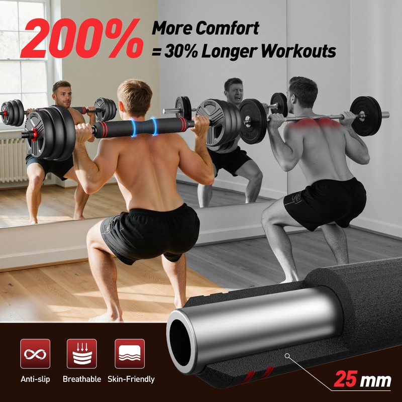 Adjustable dumbbell set, 35lbs Free Weights set with upgraded nut,