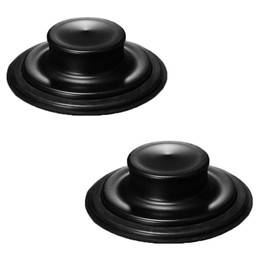 SEIWEI 2 Pcs Kitchen Sink Stopper, Stainless Steel Universal Sink Plug Cover Garbage Disposal Stopper for Bathroom Bathtub Kitchen (Black)