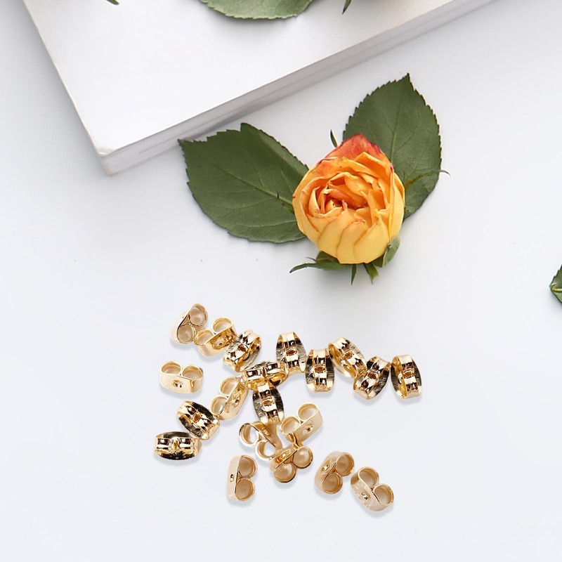 925 Sterling Silver Earring Backs, 20 pcs Gold Butterfly Earrings