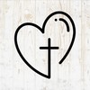 6 in Cross Heart Sticker - God Lord Religious Christian