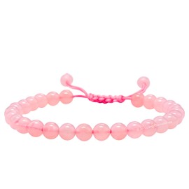 Amazing Gemstone Rose Quartz Bracelet, Gifts For Men & Women - Protection Healing Crystal Bracelet - 6mm Gemstone Beaded Adjustable Bracelet, Pulseras Para Hombres Mujer Stocking Stuffers