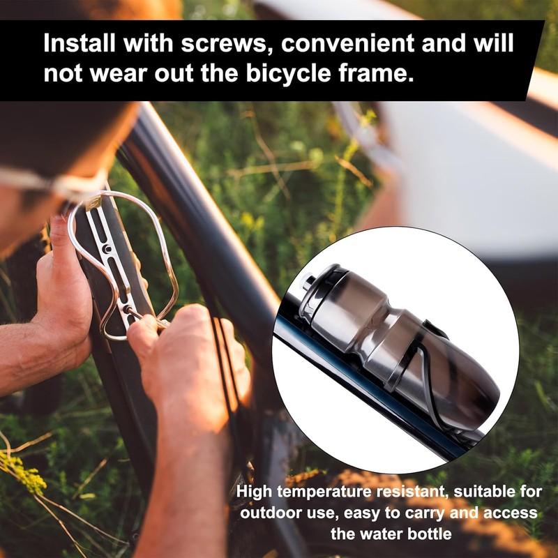 Liyquint Durable 2-Pack Bike Water Bottle Holders with Screws Tool,
