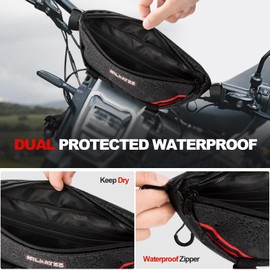 Nilkatss Universal Motorcycle Handlebar Bag, MotorBike Tool Bags Waterproof, Bicycle Front Storage Bag Easily Put on Dirt Bike Light Bee Sur Ron S/X/ X160/ X260 Segway Talaria Sting.