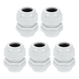 uxcell 5Pcs G 3/4" Nylon Cable Glands, Waterproof Cord Grip Connector, Adjustable 13-18mm Wire Grommet Protectors with Gaskets and Locknut for Junction Box, Gray