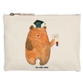 Mr. & Mrs. Panda Exam Bear Make-Up Bag, White, Hand drawn