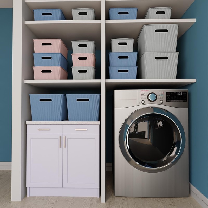 Glad Storage Baskets with Lids - Set of 4 Stackable