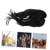 minkissy Black Ponytail Extension with Braid Clip Synthetic Hairpiece for