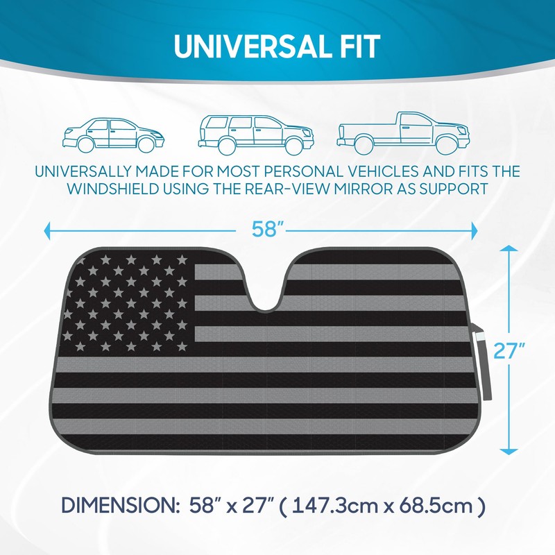 BDK USA 4th of July American Flag Black Curved Accordion