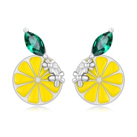 Dreamboat Fruit Earrings for Women Hypoallergenic Sterling Silver Small Stud Earrings Cute Earrings Fruit Jewelry Gifts, Small, Sterling Silver, Cubic Zirconia