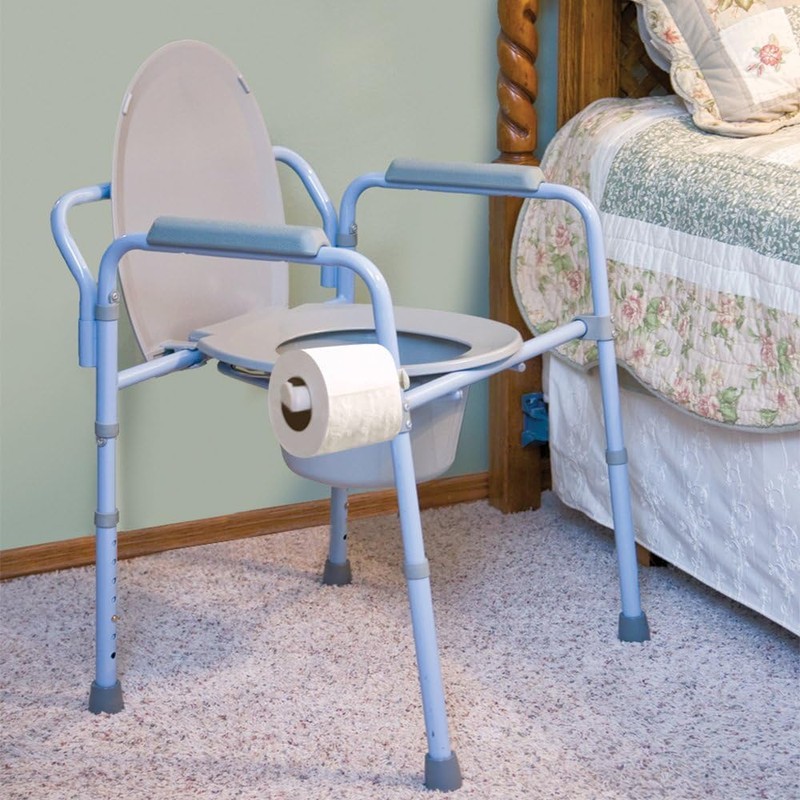 Carex 3-in-1 Folding Bedside Commode with 42 Pack Commode Liners