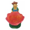 Rana Con Maceta Forma De Flor, Figura Resina Fina