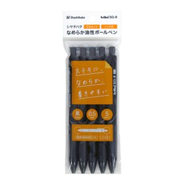 Shachihata EGB-SG8850/5W-K Smooth Permanent Ballpoint Pen, 0.5, Black, Retractable 5 Pens