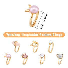 UNICRAFTALE 14Pcs Play and Dress Up Rings Rhinestone Rings Set Adjustable Rings Set Lovely Pet Paw Print Rings Stackable Rings Cute Rings Birthday Presents