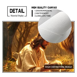 Farmhouse Inspirational Bible Verse Wall Art Be Still and Know That I Am God Rustic Jesus Lion Lamb Canvas Print Framed Artwork Christian Scripture Quotes Wall Decor for Living Room Bedroom 16"x24"