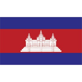 JMM Industries Cambodia Flag Vinyl Decal Sticker ព្រះរាជាណាចក្រកម្ពុជា Car Window Bumper 2-Pack 5-Inches 3-Inches Premium Quality UV-Resistant Laminate PDS398