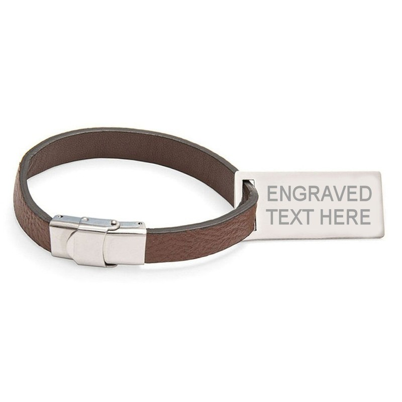 Martinique Flag Leather Luggage Tag Steel Engraved Text