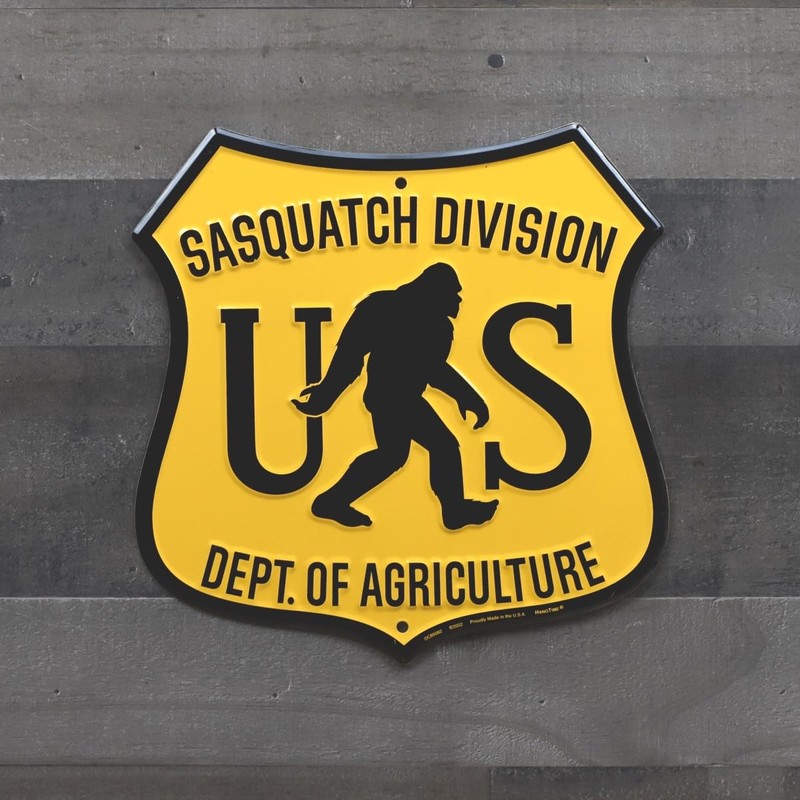 US Sasquatch Division Dept. Metal Wall Sign Bigfoot Man Cave