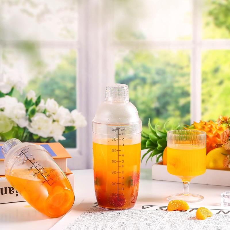 Lallisa 12 Pcs Plastic Cocktail Shaker Drink Mixer with Scales