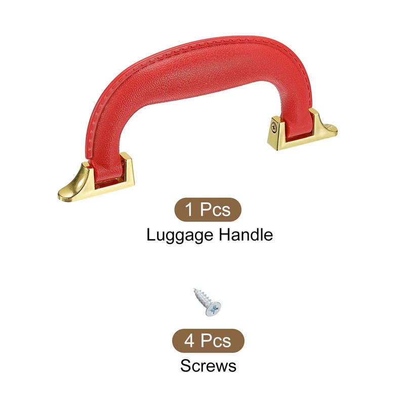 sourcing map Luggage Handles, 155mm/6.1inch PU Leather Pull Handle Suitcase