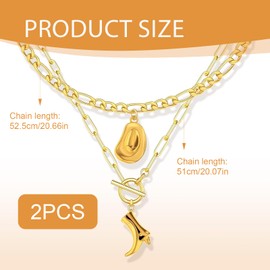 Qoncosy Western Cowboy Boot Necklaces for women，Western Cowgirl Necklace Set with Hat and Boot Pendants, Gold Plated Layered Cowboy