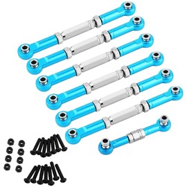RZXYLRC Adjustable Stainless Steel Turnbuckles Set/Camber Links with Rod Ends Set for Traxxas Slash 4X4/2WD, Rustler4X4/2WD, Stampede 4X4/2WD VXL, Nitro Slash/Rustler Upgrade RC Car Parts (Sky Blue)