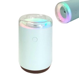 Portable Mini Humidifier 255ml, Colorful Light Mini Humidifier Max 40ml/h Nano Cool Mist Spray, 2 Light Mode Quiet Personal Ultrasonic Humidifier for Desktop Bedroom Car Travel Plant (Sky Blue)