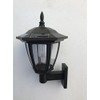 4pcs Black Solar Post Cap Hexagon Lightswith Flickering Flame Torch