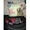 PitPet Waterproof Red/Black Dog Shoes Set 4 Adjustable Straps Relective