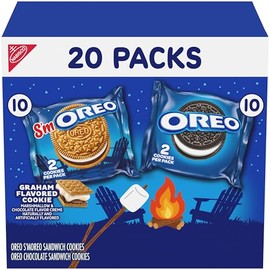 OREO Original and S'mOREO Sandwich Cookies Summer Treats Variety Pack, 20 Snack Packs