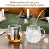 DOPUDO Glass Tea Cup with Infuser and Lid, 17.6oz/520ml Large