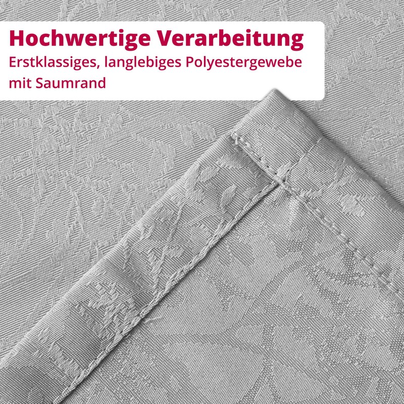 Harmony Tablecloth with Hemmed Edge Light Grey Square 130 x