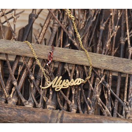 HUAN XUN Kayla Name Charm Necklace & Bracelet Gifts for Womens