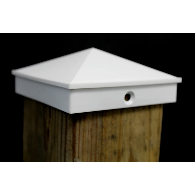 Plastic Pyramid 4x4 Nominal (3-5/8"x3-5/8") Fence Post Caps with Pre-Drilled