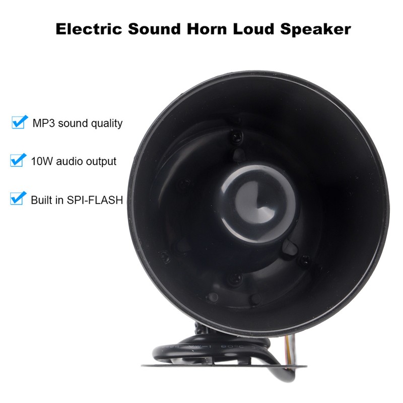 Electric Sound Horn Loud Speaker Truck Warehouse Alarm Siren Support