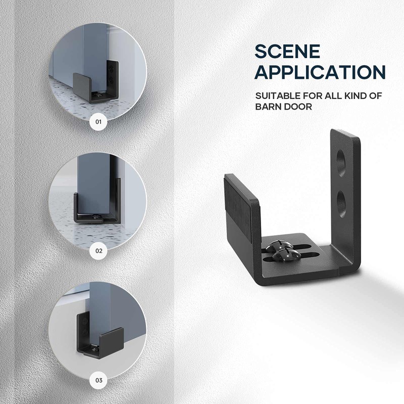 EaseLife Sliding Barn Door Bottom Floor Guide,U Shape,Flexible Adjustable Fit