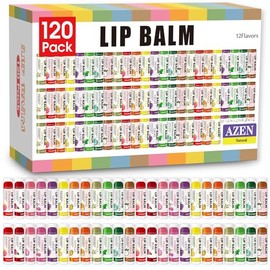 AZEN - Paquete de 120 bálsamos labiales a granel, bálsamos labiales hidratantes para labios secos y agrietados, regalos de San Valentín, rellenos de c