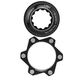 Bike Brake Center Lock Aluminium Alloy 6 Bolts Bicycle Disc Rotor Adapter Set for Mountain Bike(Black)