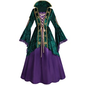 FCCAM - Disfraz de bruja para mujer, disfraz de Winifred Mary Sanderson, disfraz de Halloween para adultos, Verde, Medium
