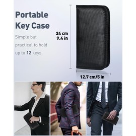 Uniclife Portable Zippered Key Case Waterproof and Fireproof Key Organizer with 15 Colorful Key Tags and Hooks Key Storage Book for Offices Real Estate Agencies Hotels and Rental Management