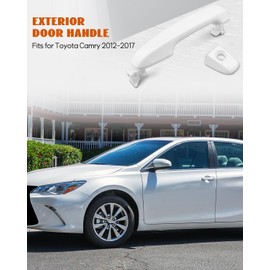 Vudajuley Exterior Door Handle White Front Left Drive Side Fit for Toyota Camry 2012-2017 Replace 6921106090, 6921706370C0 Without Smart Entry System