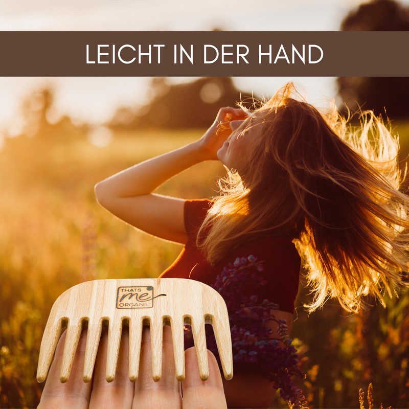 Professional Hair Comb "Lockensplendor" Made of Beech Wood